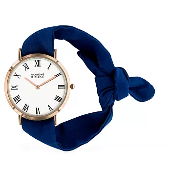 【RICH GONE BROKE】法國巴黎時尚品牌預購8/14~8/31  綁帶圓盤指針錶 (藍 RG0642968055656)
