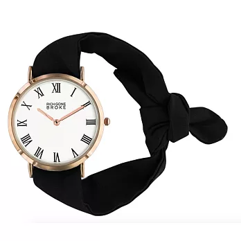 【RICH GONE BROKE】法國巴黎時尚品牌預購8/14~8/31  綁帶圓盤指針錶 (黑 RG0642968055670)