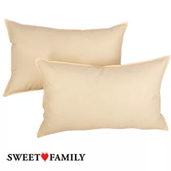 【SWEET FAMILY】甜蜜家庭 100% MIT 天然水鳥羽絨枕檸檬黃