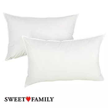 【SWEET FAMILY】甜蜜家庭 100% MIT 天然水鳥羽絨枕白色