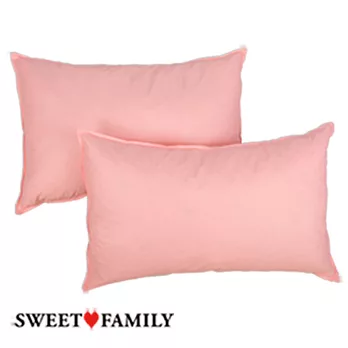 【SWEET FAMILY】甜蜜家庭 100% MIT 天然水鳥羽絨枕浪漫粉