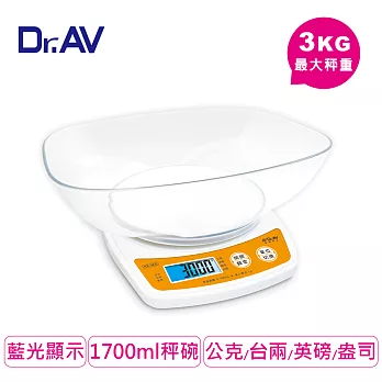 【Dr.AV】KS-3KG 超精準廚房 電子料理秤 (台灣專用版)