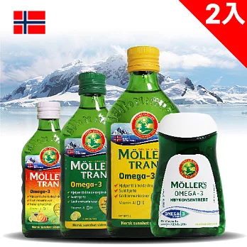 【三入超值組】Möller’s沐樂思深海鱈魚肝油(250ml/瓶)+高單位深海魚油膠囊(80顆/瓶)任選原味×1檸檬×1高單