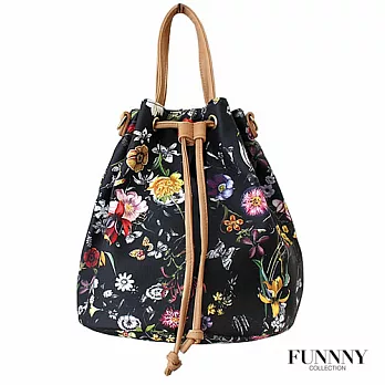 FUNNNY 日本同步系列 簡約復古風 鈴木奈央 黑色花朵
