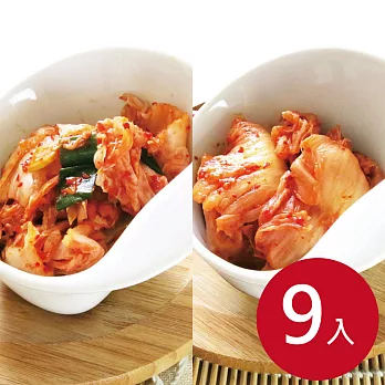 【小英韓式泡菜】韓式綜合泡菜9入組(葷x4+素x5)★買就送「美味手工拉麵」3包