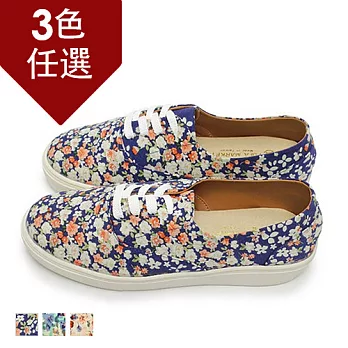 FUFA MIT碎花款綁帶休閒鞋 (FF21) - 共3色23深藍色