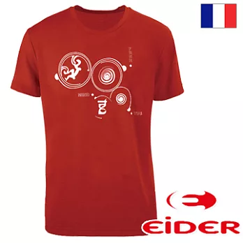 法國【EiDER】男排汗透氣短袖圓領衫 / EIT1554S橘子紅