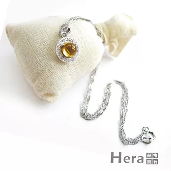 【Hera】簡約時尚黃水晶項鍊/墜子/珠寶(純銀鍍K)