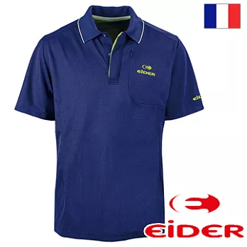 法國【EiDER】男排汗透氣抗UV拼色短袖POLO衫 / EIT1556S海藍