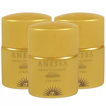 SHISEIDO資生堂 ANESSA安耐曬 黃金水鑽防曬露SPF50+.PA++++(12ml)*3