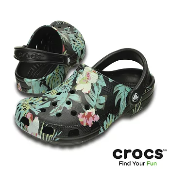 Crocs - 中性 - 經典熱帶風情克駱格 -37黑/軍綠色