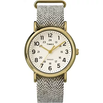 【TIMEX 】天美時經典復刻冷光Weekender系列 (金殼/蘇格蘭斜紋布 TXT2P71900)