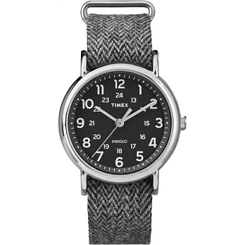 【TIMEX 】天美時經典復刻冷光Weekender系列 (銀殼/深色蘇格蘭斜紋布 TXT2P72000)