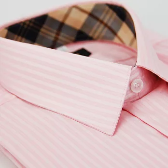 【金安德森】經典格紋繞領粉色暗紋短袖襯衫15粉色
