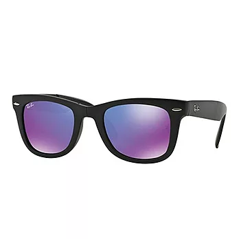 【Ray Ban 雷朋】4105-601S/1M-折疊款_WAYFARER系列太陽眼鏡(水銀紫鏡/黑框)