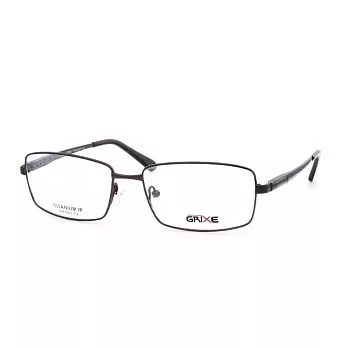 GRIXE 輕量鈦合金 商務方框平光眼鏡1023-C4咖啡