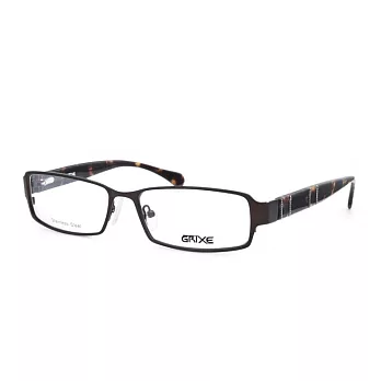 GRIXE 輕量合金 商務方框平光眼鏡2006-C5琥珀黑