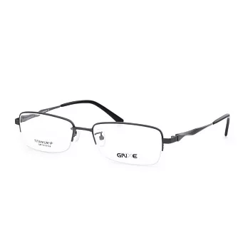 GRIXE 輕量鈦合金 商務半框平光眼鏡1010-C2灰