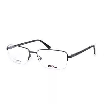 GRIXE 輕量鈦合金 商務半框平光眼鏡1014-C2灰