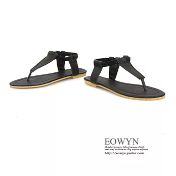 EOWYN．歐美經典時尚沙灘鞋甜美簡約平底夾腳涼鞋EMD01526-36/3色/34-39碼現貨+預購黑色34