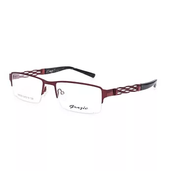 GRAZIE 潮流玩酷 鏤空造型平光眼鏡M8009-C4紅