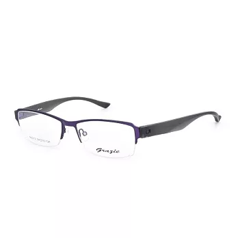 GRAZIE 半透炫彩 流行半框平光眼鏡M8012-C2紫/灰
