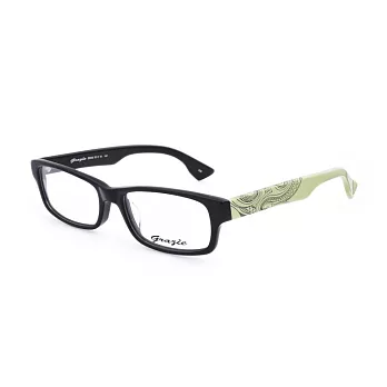 GRAZIE 潮流塗鴉 流行大框粗邊平光眼鏡E8002-C62黑/綠