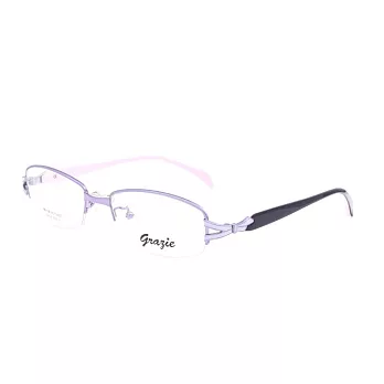 GRAZIE 甜美氣質 流行半框前掛式平光眼鏡9804-3紫