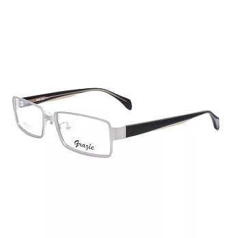GRAZIE 簡約有型 流行方框前掛式平光眼鏡9811-4銀