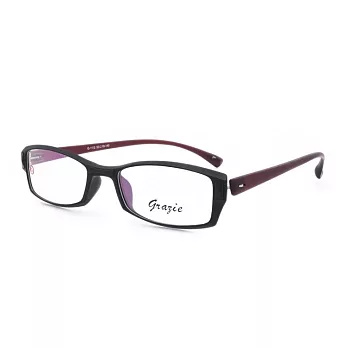 GRAZIE 簡約有型 流行方框平光眼鏡G1113-C5黑/酒紅