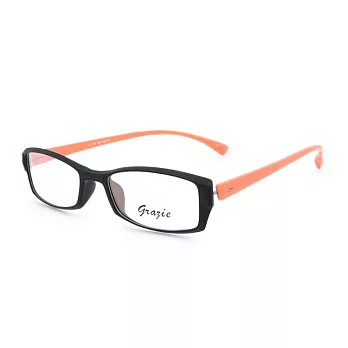 GRAZIE 簡約有型 流行方框平光眼鏡G1113-C7黑/橘