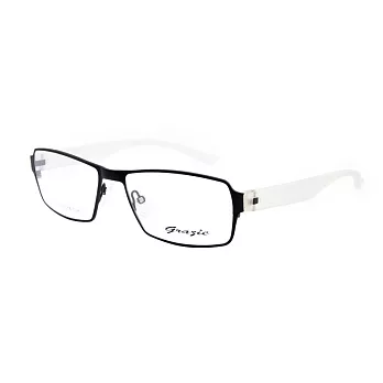 GRAZIE 半透簡約 流行方框平光眼鏡M8001-C1黑/白