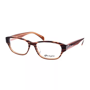 GRAZIE 木質紋路 流行方框平光眼鏡663-C4淺咖啡