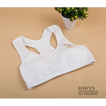 EOWYN．純棉圓領花邊Y型工字後扣運動背心發育期少女內衣NYA003-6601-9/3色/現貨+預購白色/均碼