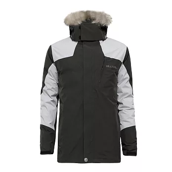 【hilltop山頂鳥】男款GoreTex 兩件式防水外套F22MP7-L深綠/淺灰