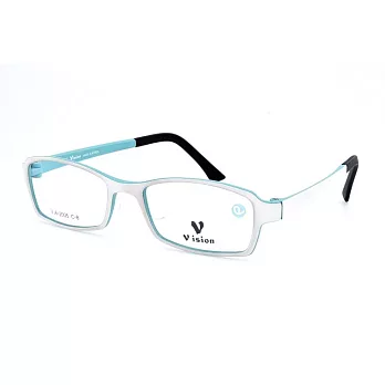 VISION 繽紛 流行潮流方框粗邊平光眼鏡VA-2005-C8白綠