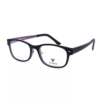 VISION 繽紛潮流 流行方框粗邊平光眼鏡VA-2013-C6黑紫