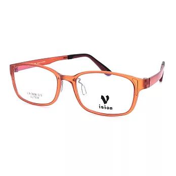 VISION 繽紛潮流 流行方框韓版平光眼鏡VA-3038-C3橘