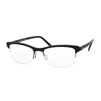 FACETALK超輕極簡設計 鈦金屬半框近視平光眼鏡FT136A-C84黑