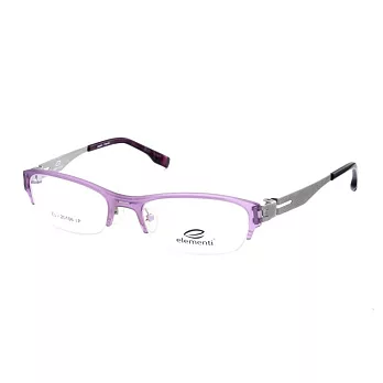 elementi 簡約個性 輕量流行半框平光眼鏡EL20106-07紫