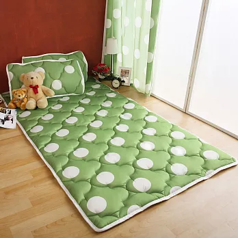 【HomeBeauty】恆溫透氣支撐日式收納床墊-單人-水玉點點-四色可選粉綠