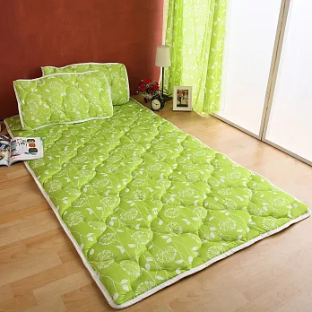 【HomeBeauty】恆溫透氣支撐日式收納床墊-單人-仲夏葉-三色可選粉綠
