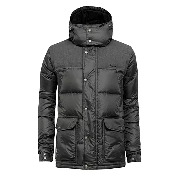 【hilltop山頂鳥】男款可拆袖蓄熱羽絨外套F22MQ2-M墨灰/灰
