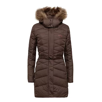 【hilltop山頂鳥】女款蓄熱羽絨長大衣F21F62-M咖啡