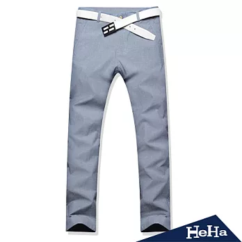 長褲 韓版純棉修身小直筒休閒長褲 二色-HeHa-33（灰藍）
