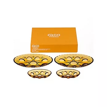 日本Aderia60 橢圓形琥珀色豆皿組2入