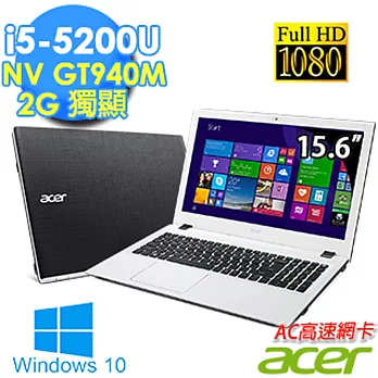 【Acer】Aspire E5 《Win10_時尚格紋-白》15.6吋 i5-5200U 2G獨顯 FHD高畫質筆電(E5-573G-52NR)格紋黑-內雪白