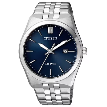 CITIZEN Eco-Drive 我們的輕閒時光時尚男腕錶-銀x藍