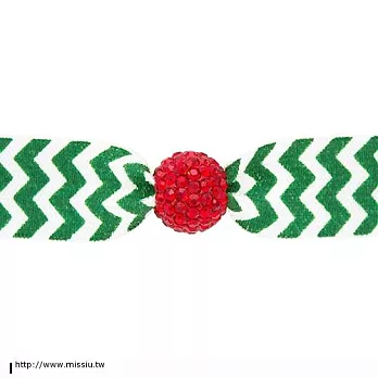 EMI❤JAY 美國知名手工髮飾手環 Crystal Beads - GREEN/WHITE CHEVRON WITH RUBY