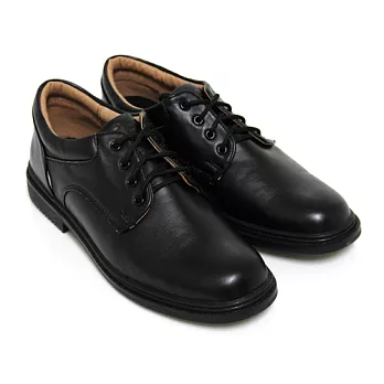 【Pretty】八孔綁帶式圓頭標準學生鞋皮鞋(男款)25.5黑色